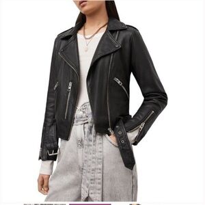 Belle Vere Leather Moto Jacket Size L